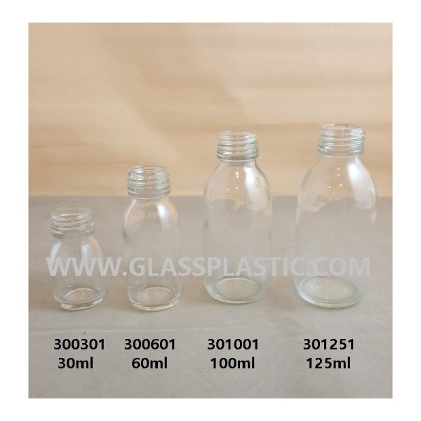 Clear Syrup Bottle - 30ml - 200ml