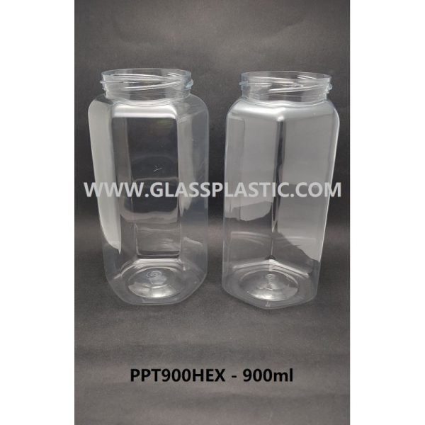 Hexagon PET Jar - 900ml - Image 2