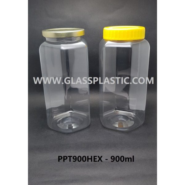 Hexagon PET Jar - 900ml