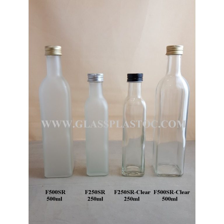 Square Glass Bottle – 500ml & 250ml – Glass & Plastic Sdn. Bhd.