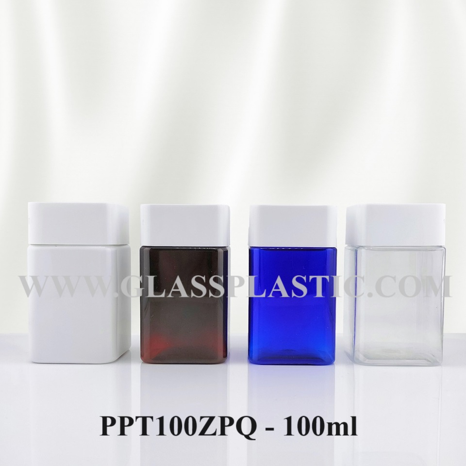 Square Tablet PET Bottle – 100ml (ZPQ Series)