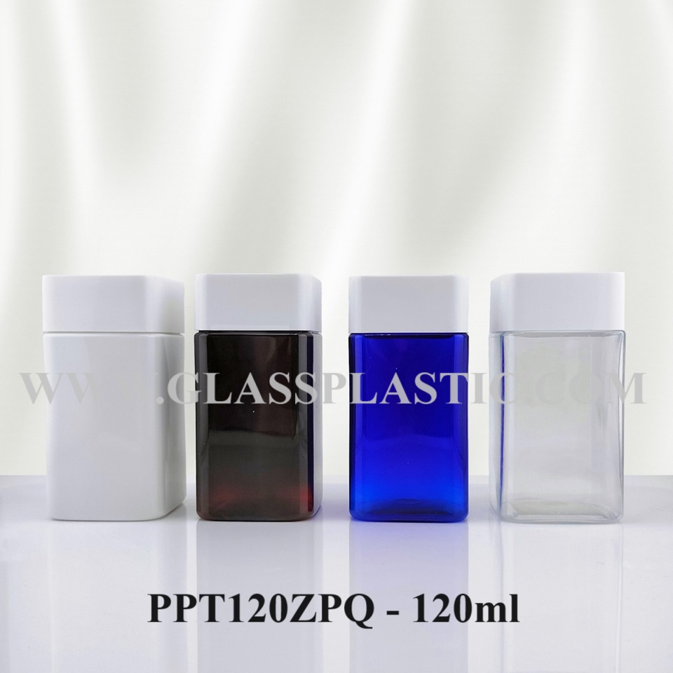 Square Tablet PET Bottle – 120ml (ZPQ Series)