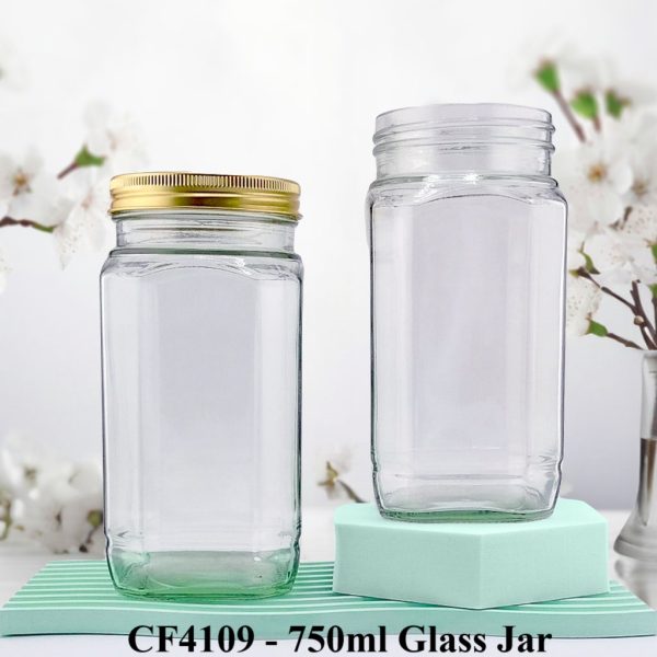 Square Glass Jar - 750ml